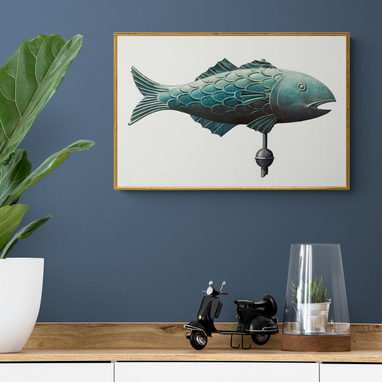Vintage Illustration Weather Vane Fish