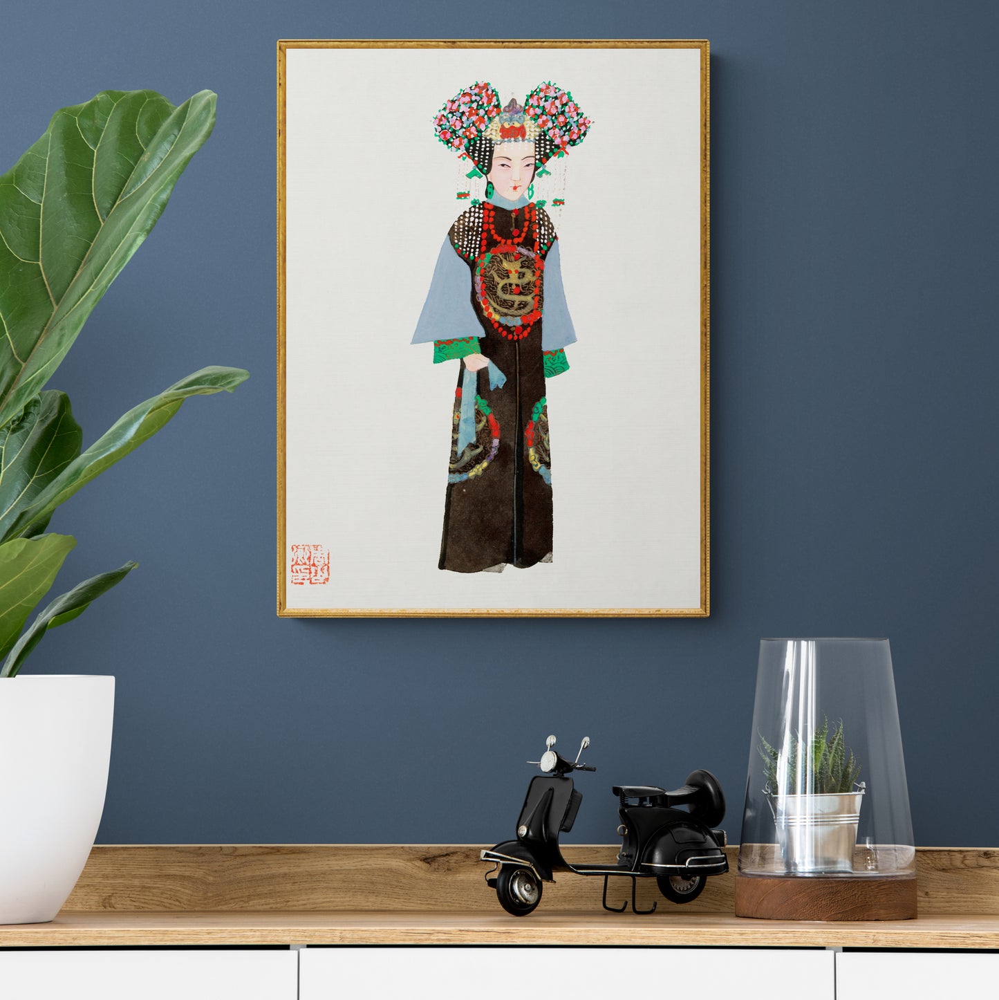 Vintage Chinese Empress Costume Illustration