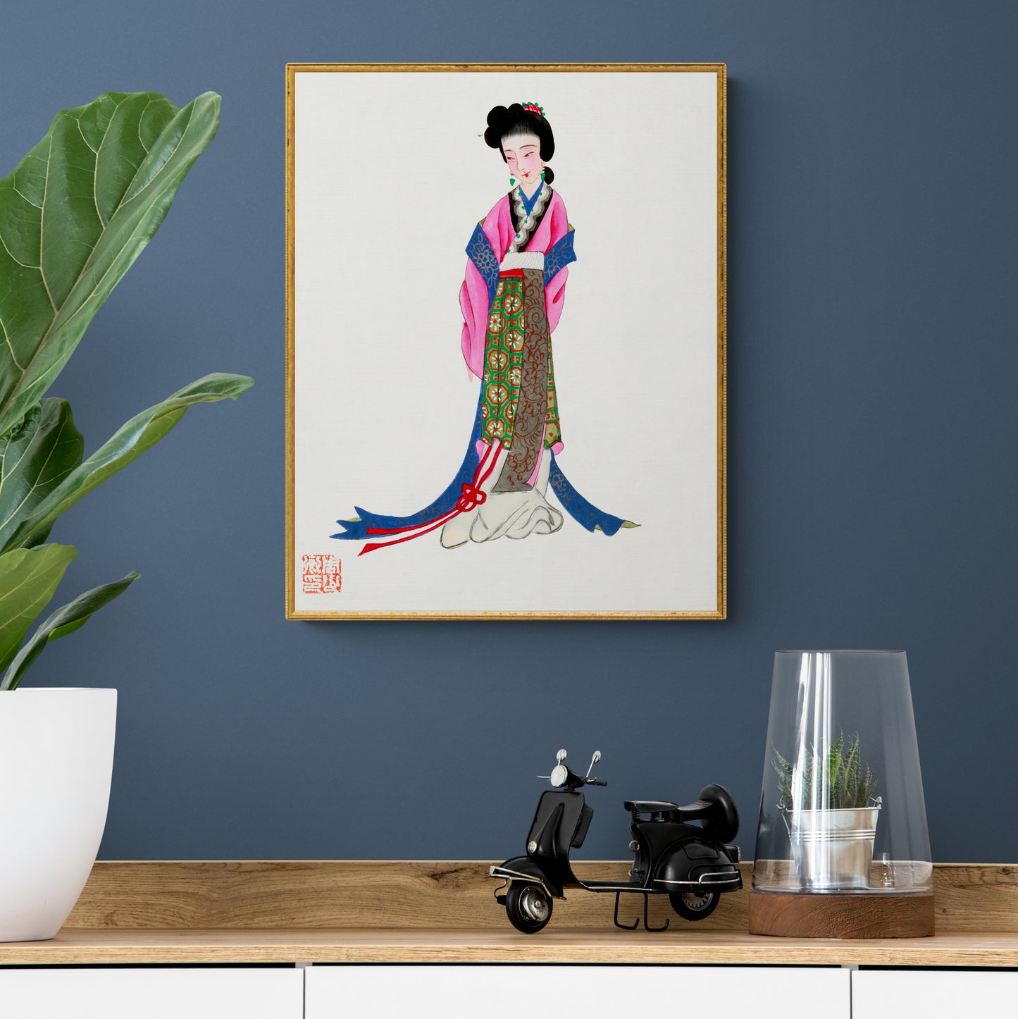 Vintage Chinese Lady Costume Illustration