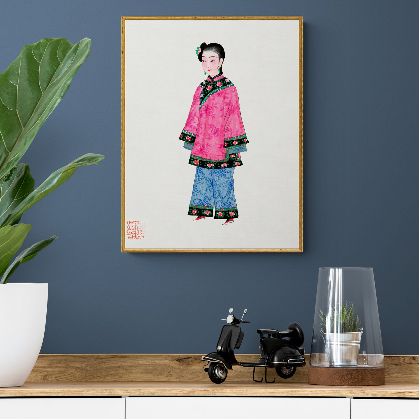 Vintage Chinese Woman Official Costume Illustration