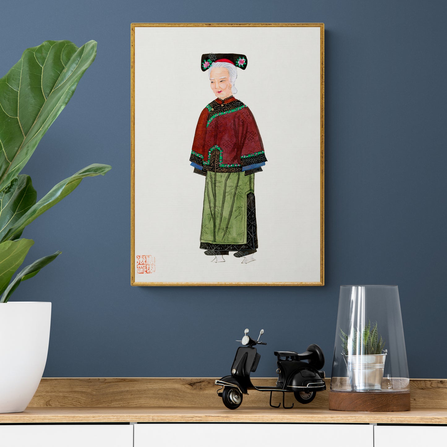 Vintage Chinese Lady Costume Illustration