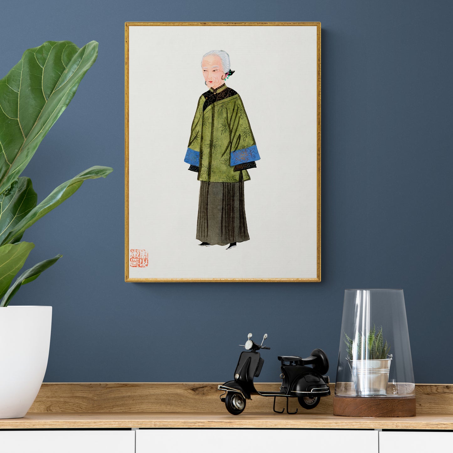 Vintage Chinese Lady Costume Illustration