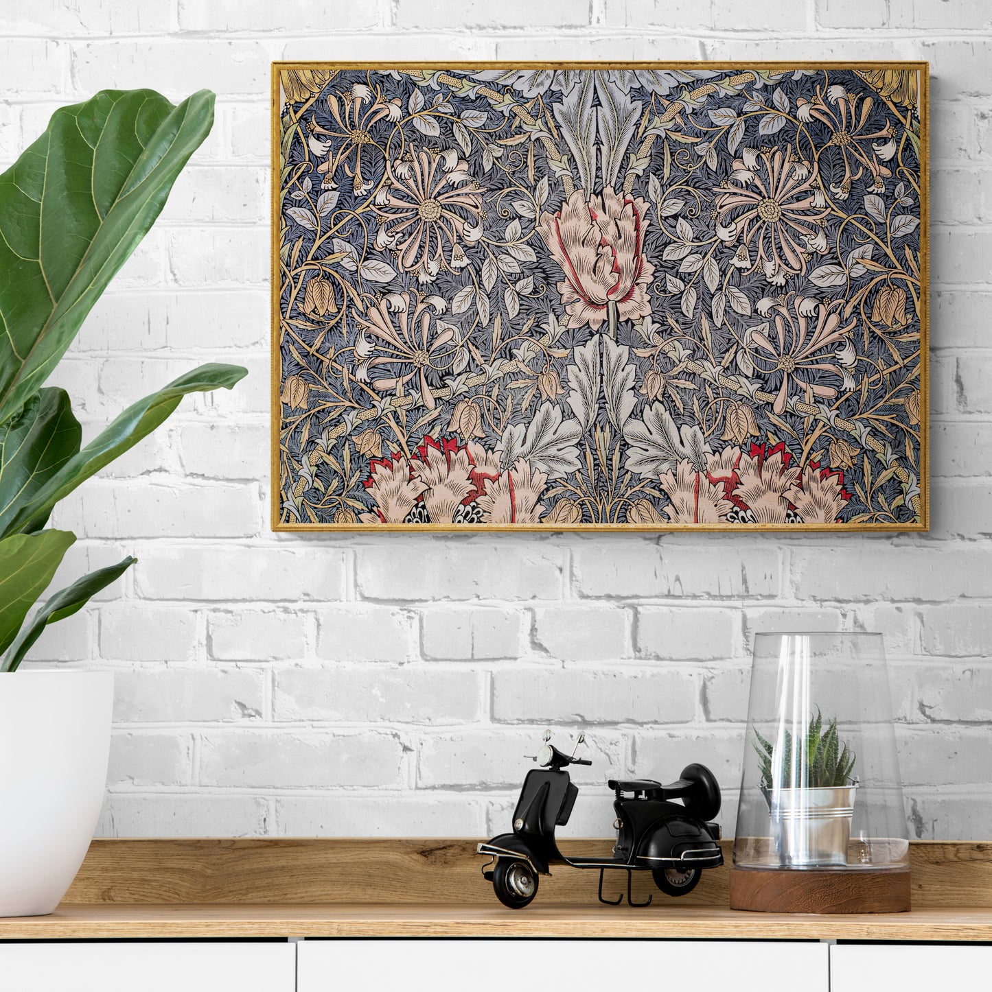 Printed Linen Honeysuckle by William Morris
