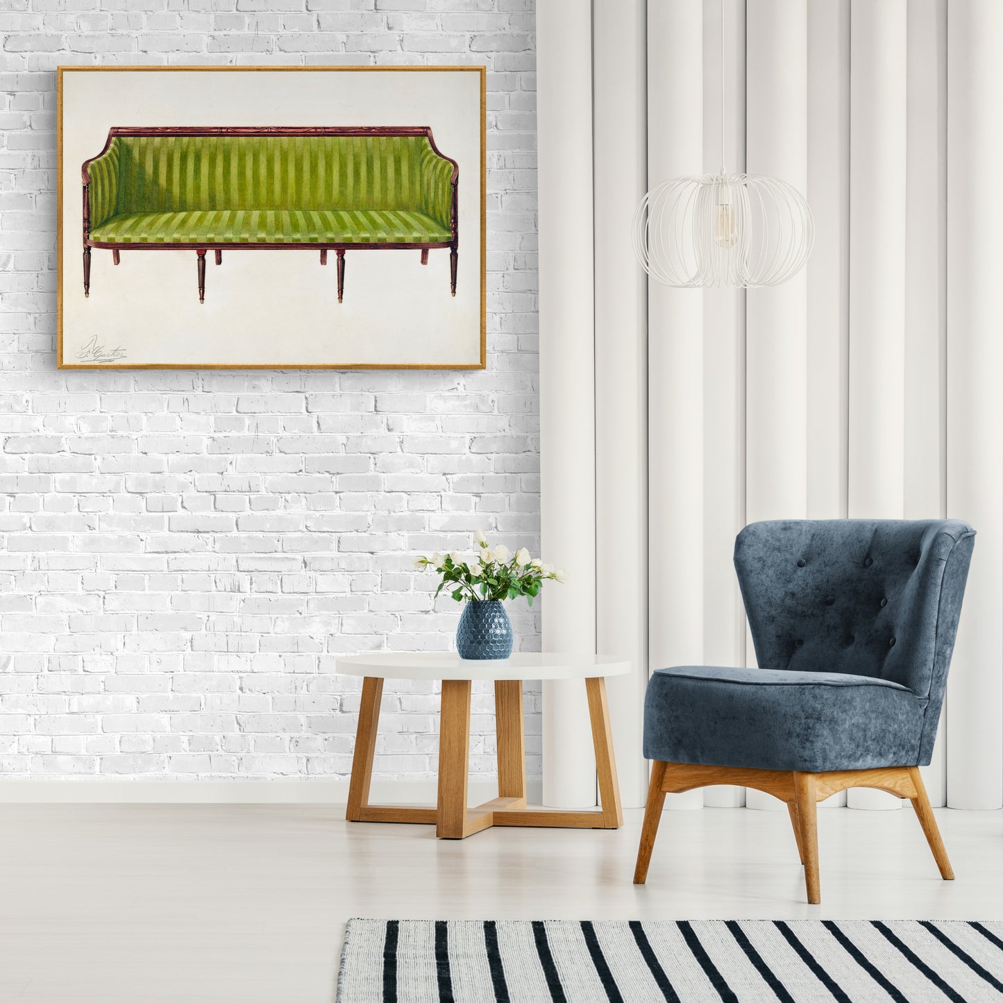 Vintage Illustration Sofa by Ferdinand Cartier