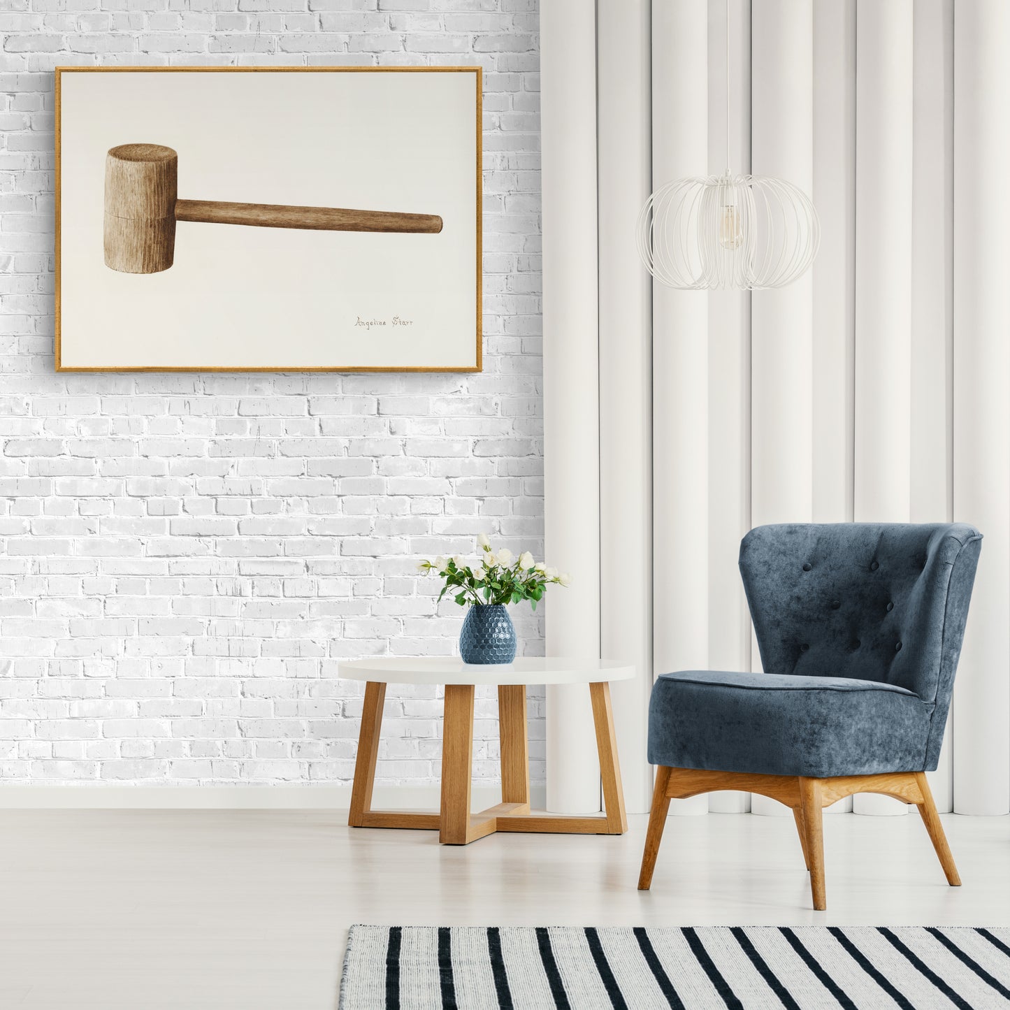 Vintage Illustration Gavel by Angeline Starr