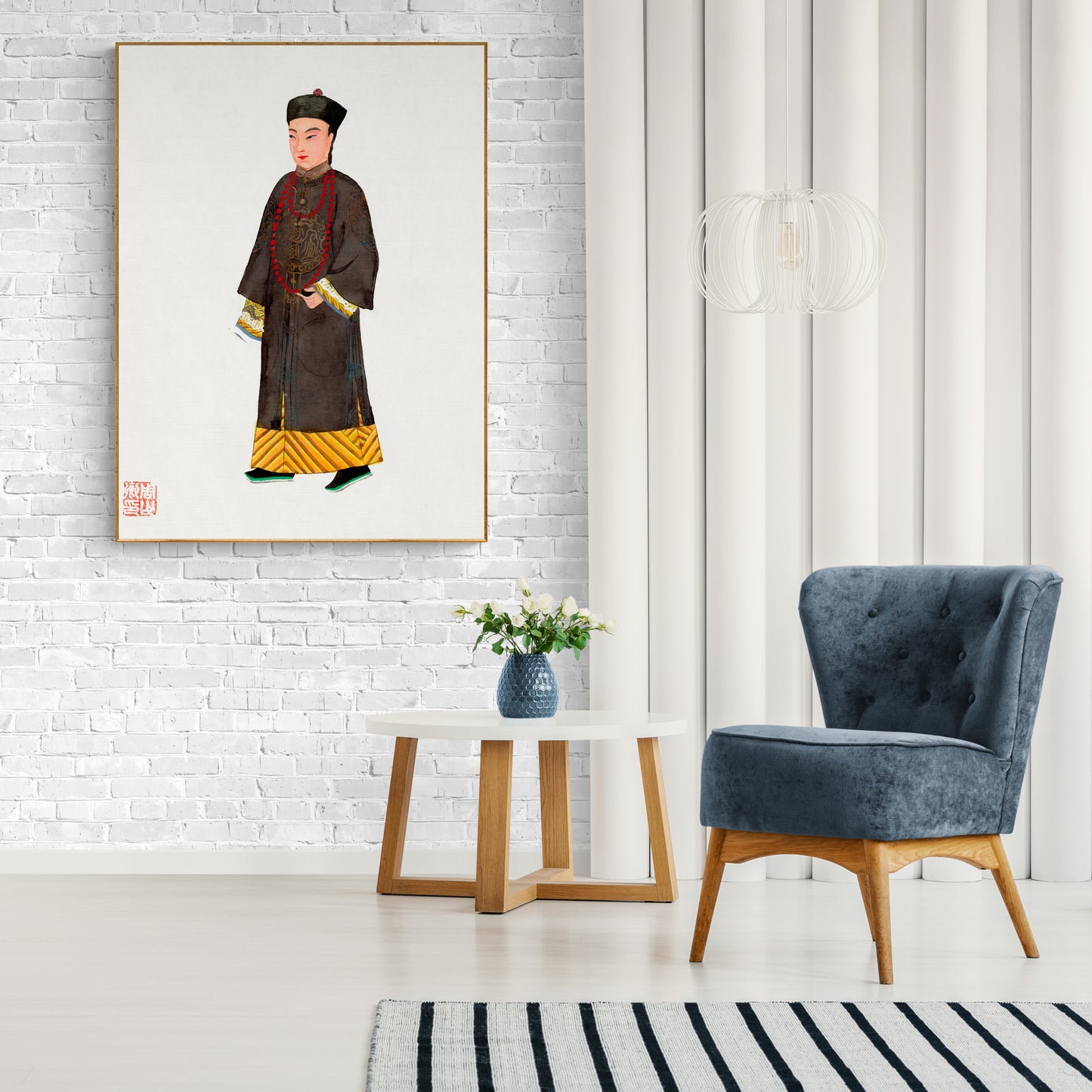 Vintage Chinese Emperor's Court Costume Illustration