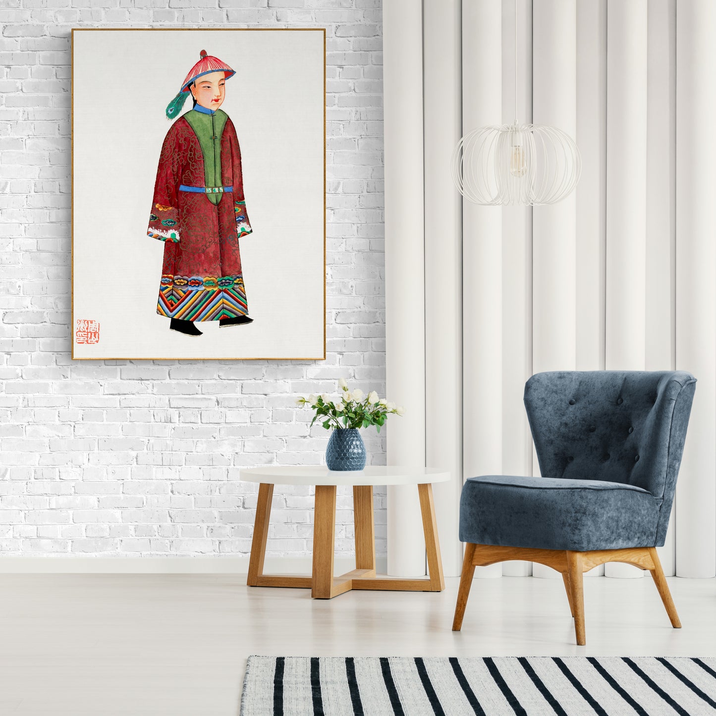 Vintage Chinese Men's Costume Illustration