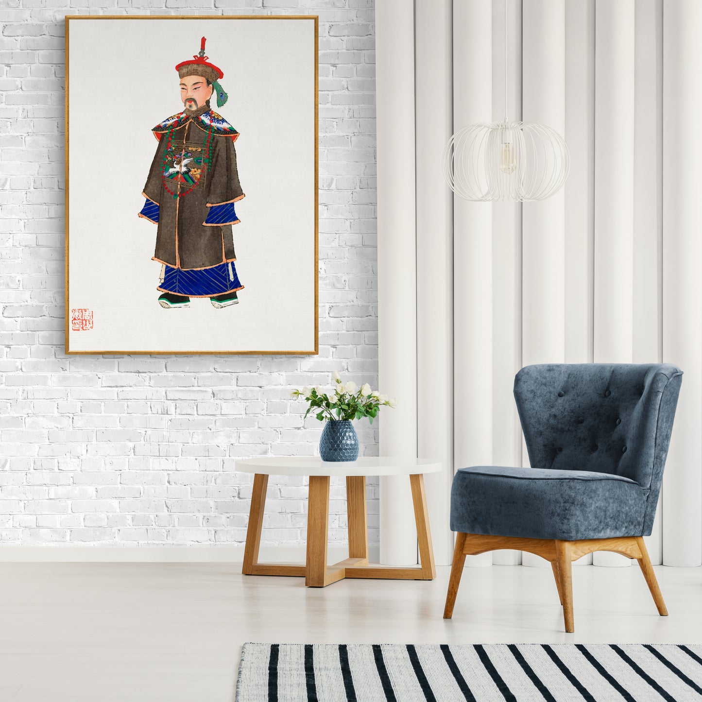 Vintage Chinese Men's Official Court Robe Illustration