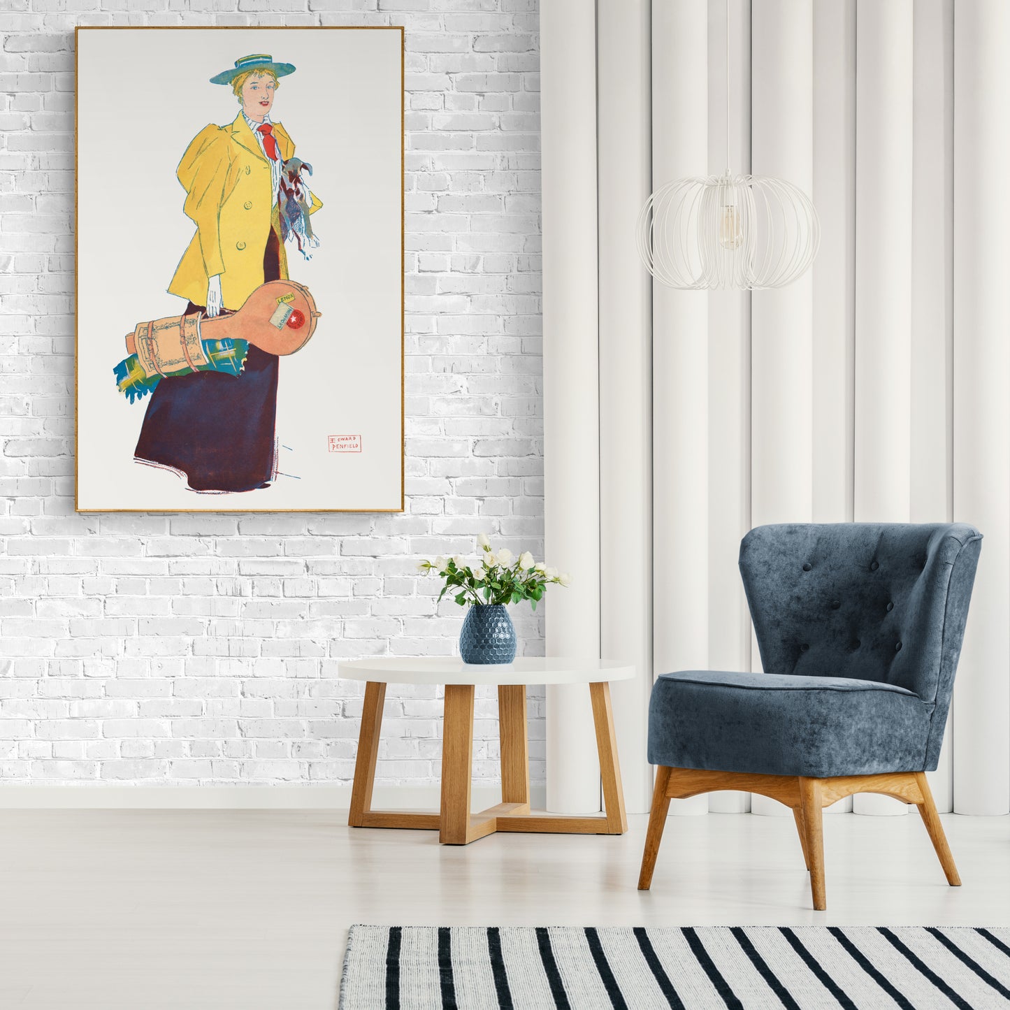 Woman With A Yellow Jacket by Edward Penfield
