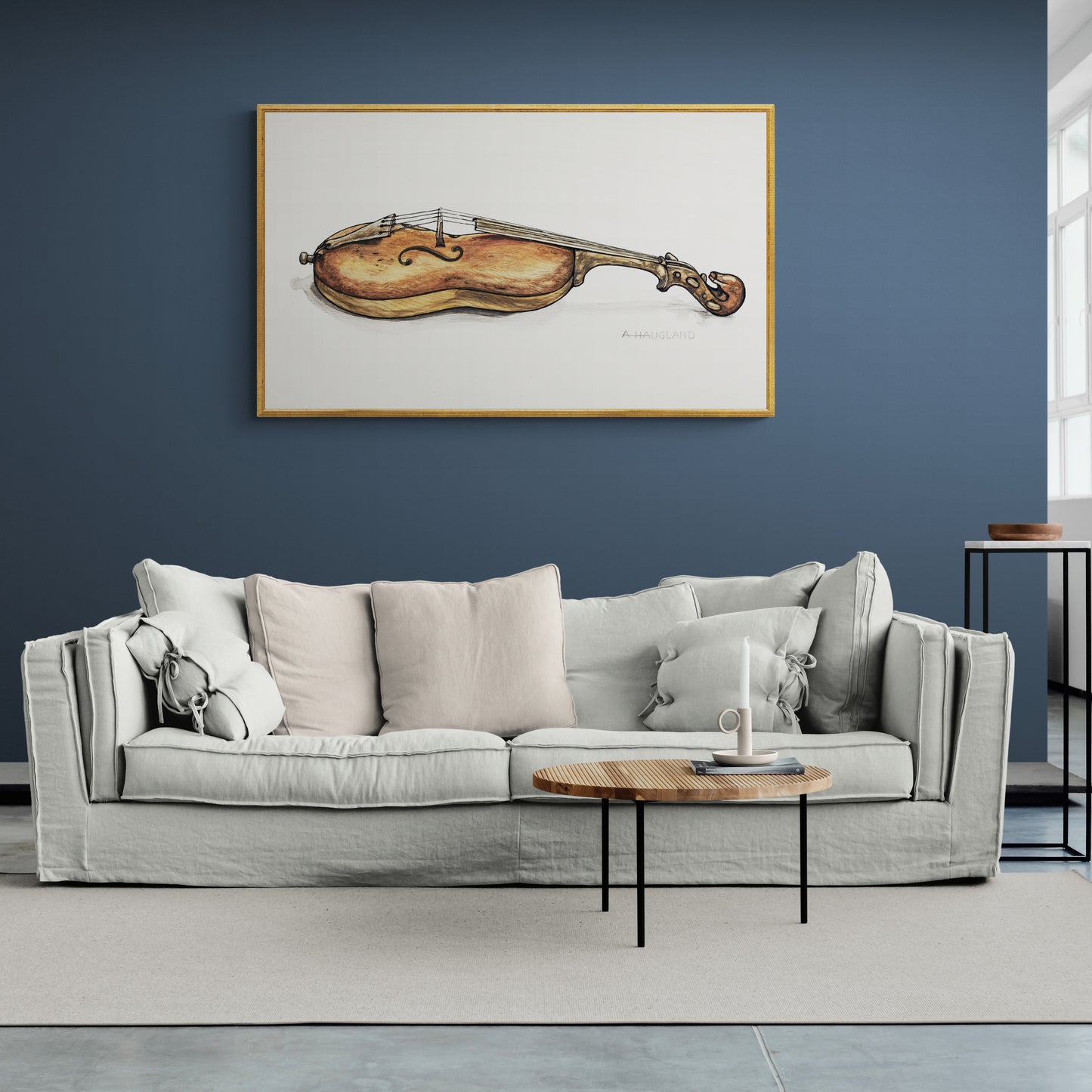 Vintage Illustration Violin by Augustine Haugland