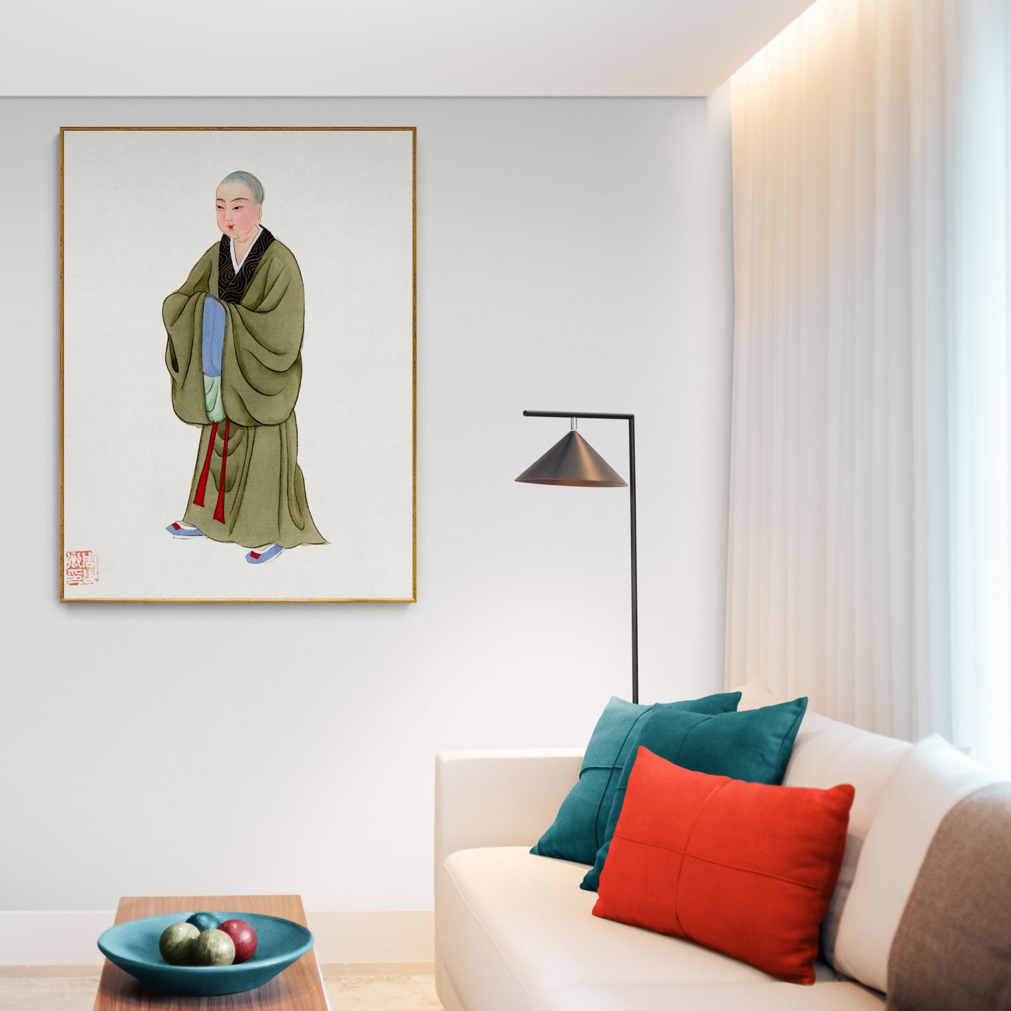 Vintage Chinese Buddhist Costume Illustration