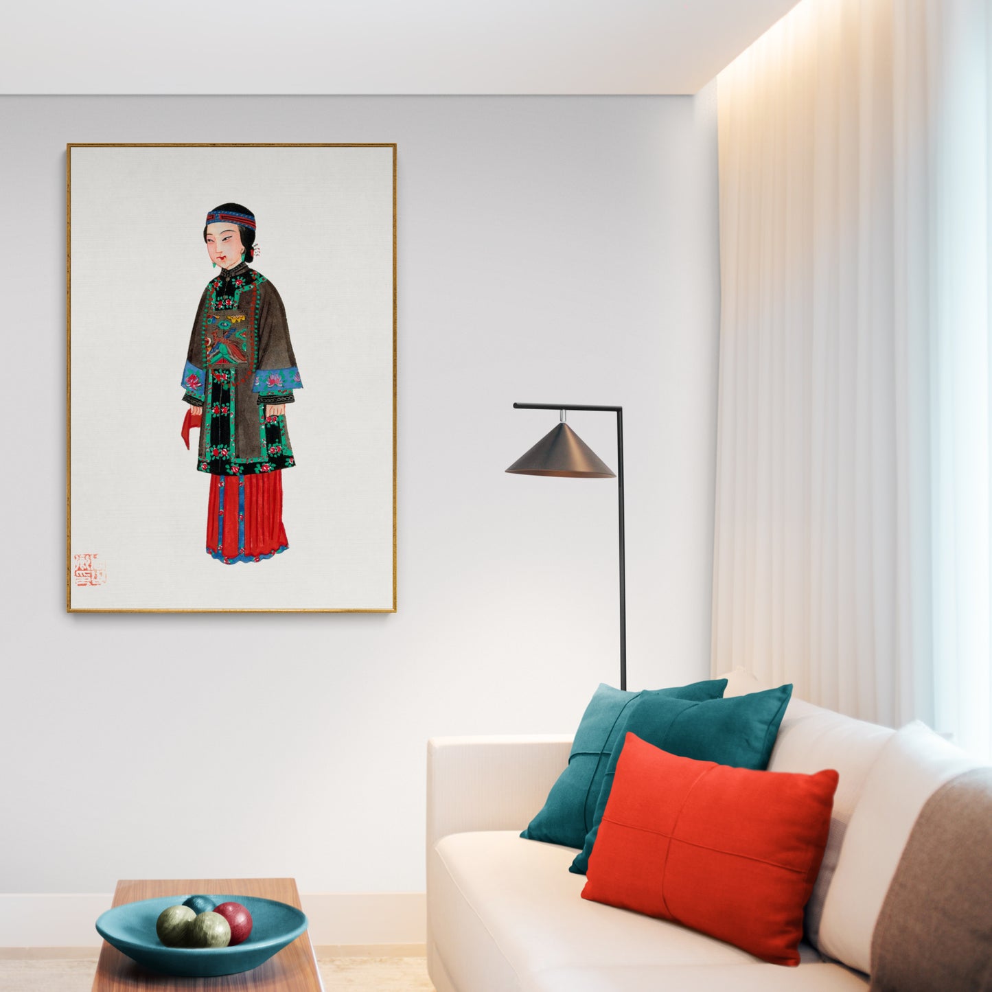 Vintage Chinese Lady In A Robe Illustration