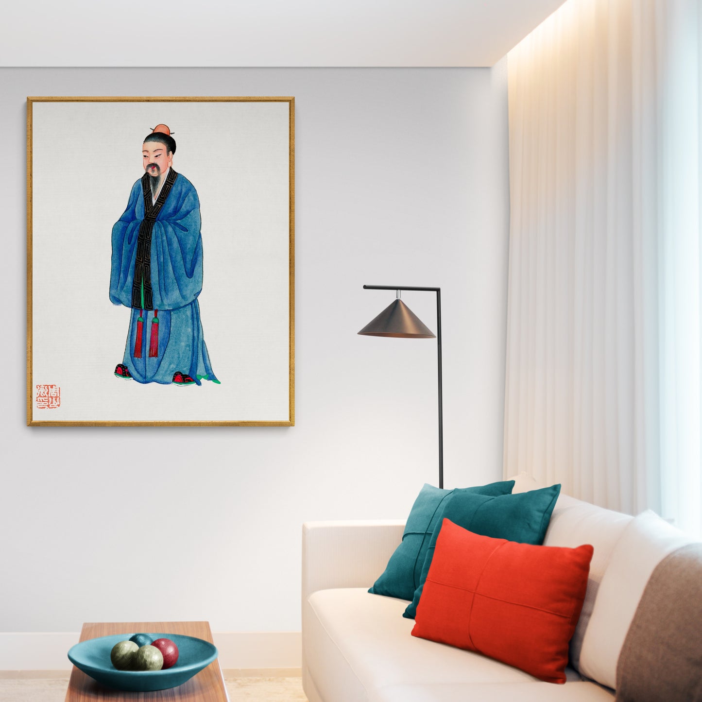 Vintage Chinese Priest Costume Illustration