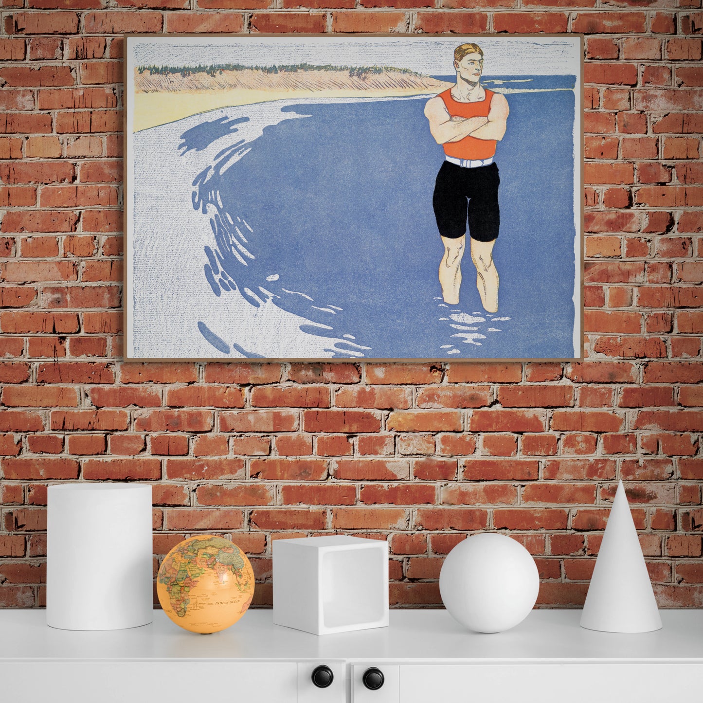 Man Standing In The Sea by Edward Penfield