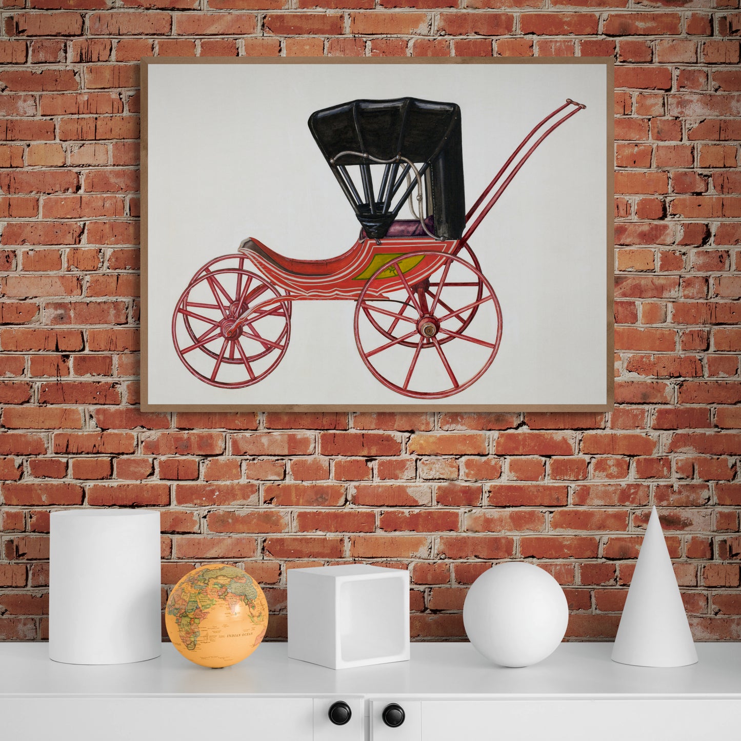 Vintage Illustration Doll Carriage by Rex Bush