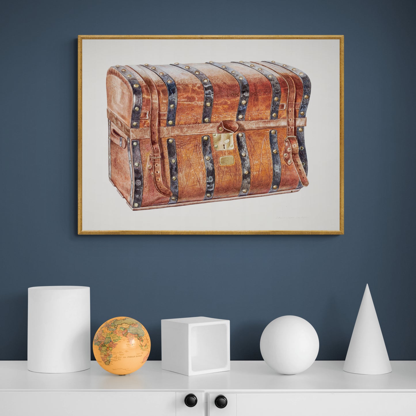 Vintage Illustration Large Trunk by Edward Lopez