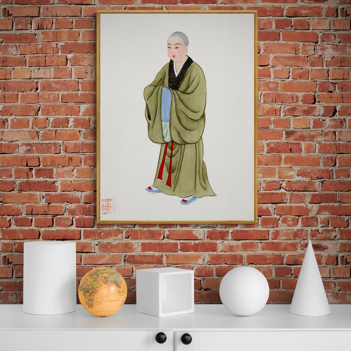 Vintage Chinese Buddhist Costume Illustration
