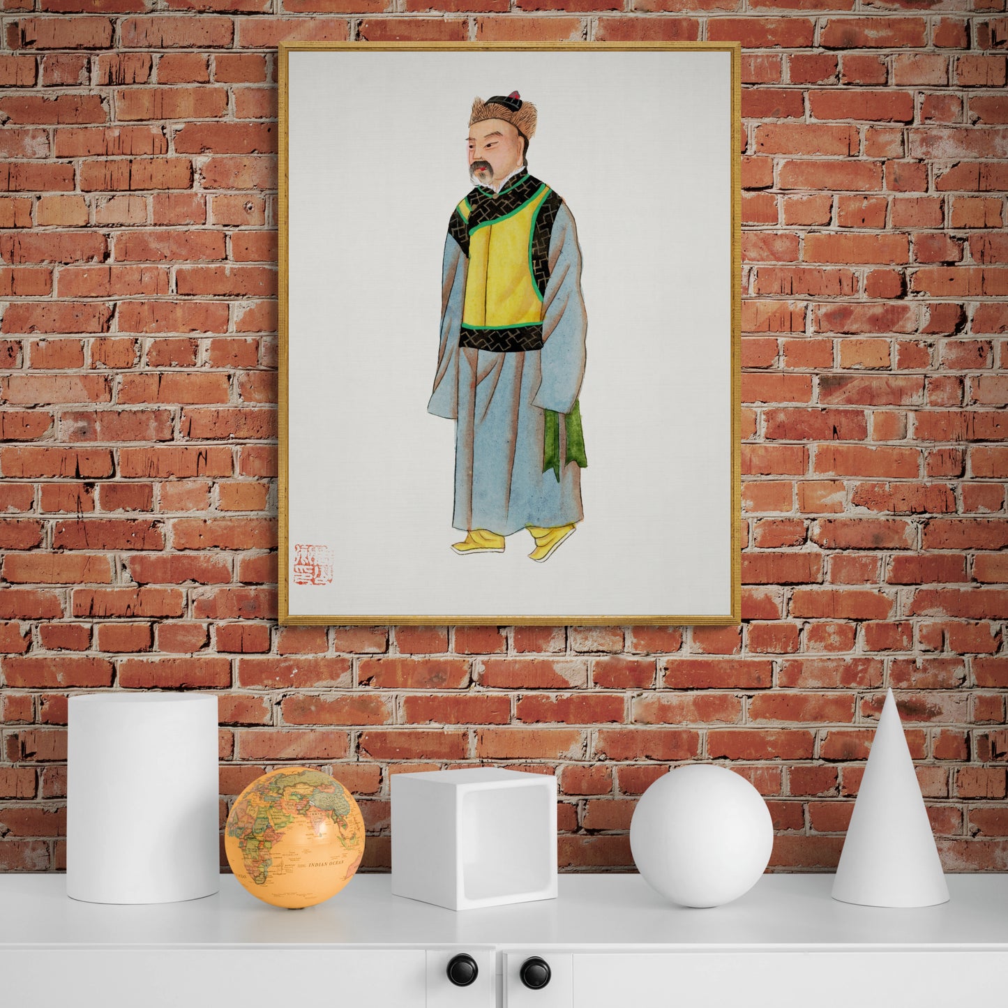 Vintage Chinese Mongolian Costume Illustration