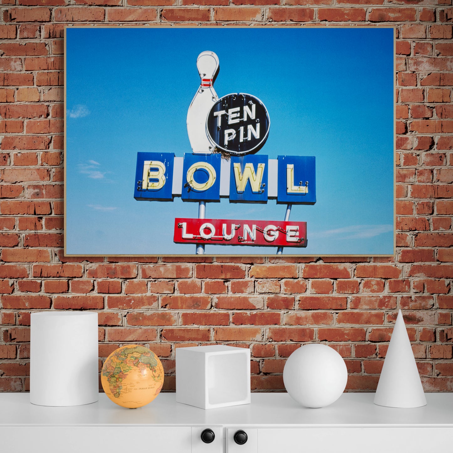 Ten Pin Bowl Sign Route 127 , Illinois by John Margolies