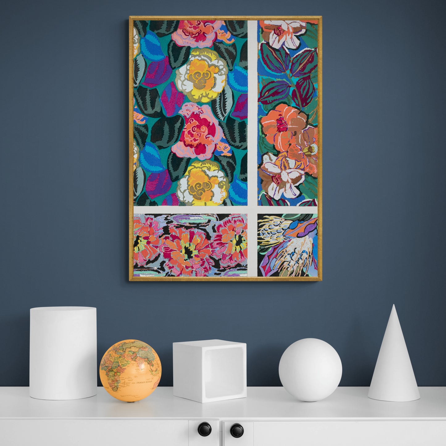 Vintage Geometric Floral Art Deco Pattern, Variation 8 by Édouard Bénédictus