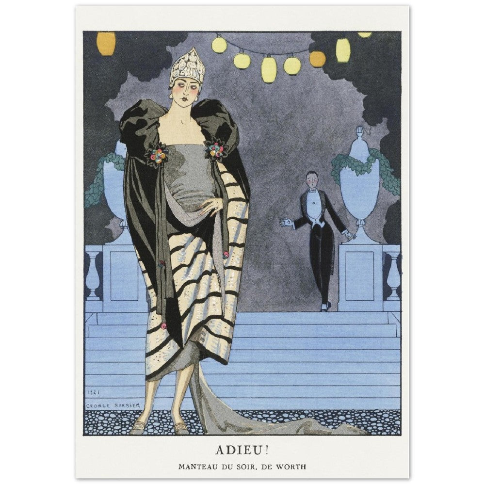 Adieu Manteau Du Soir Vintage Poster