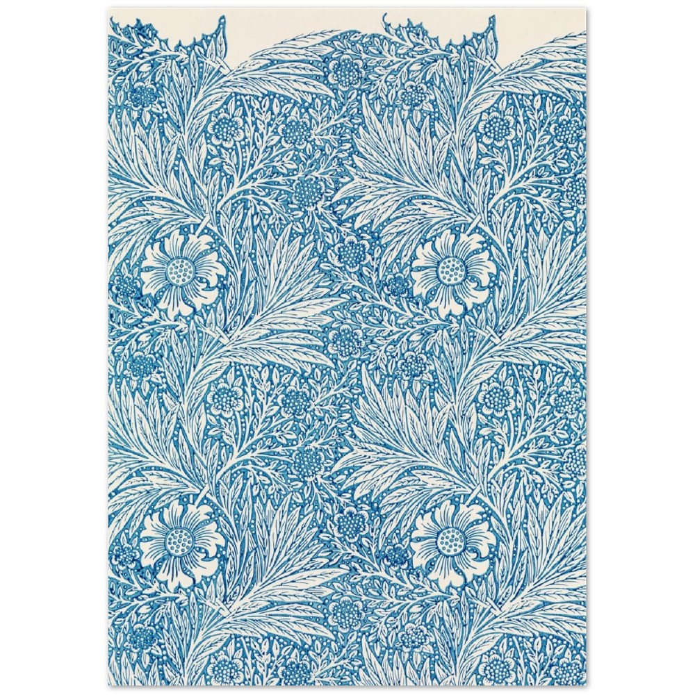 Blue Marigold Illustration by William Morris