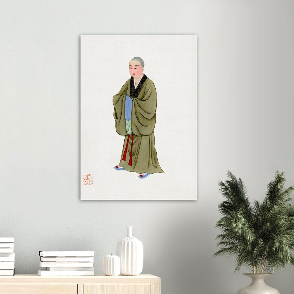 Vintage Chinese Buddhist Costume Illustration