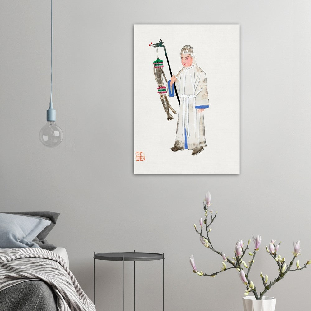 Vintage Chinese Man In Mourning Dress Illustration