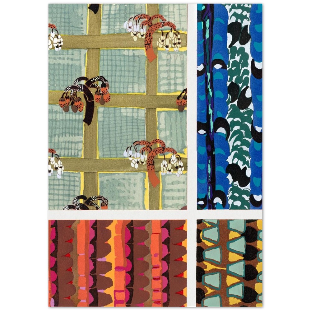 Vintage Geometric Floral Art Deco Pattern, Variation 19 by Édouard Bénédictus