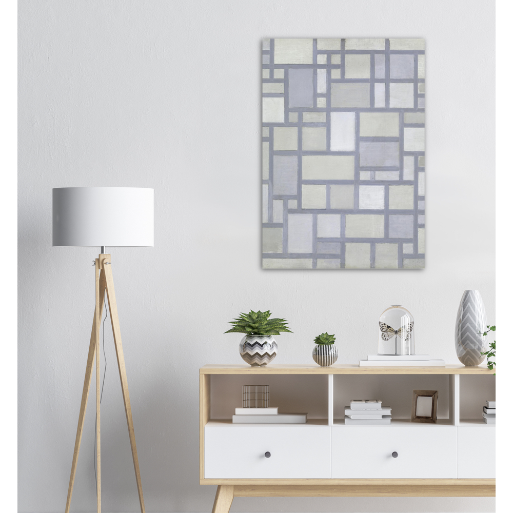 Piet Mondrian - Composition In Bright Colors With Gray Lines - The Retro Gallery
