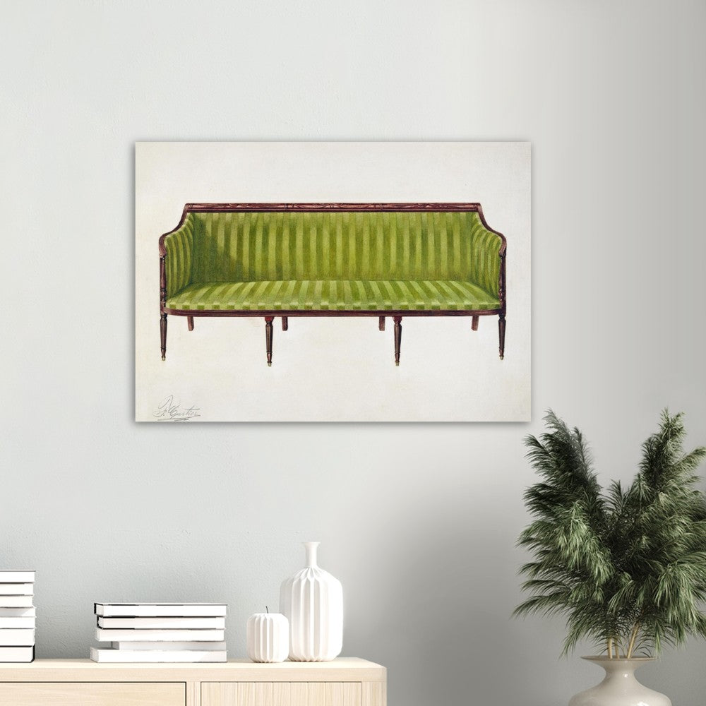 Vintage Illustration Sofa by Ferdinand Cartier
