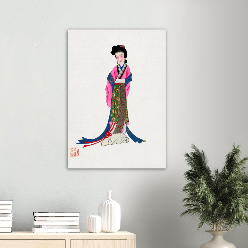 Vintage Chinese Lady Costume Illustration