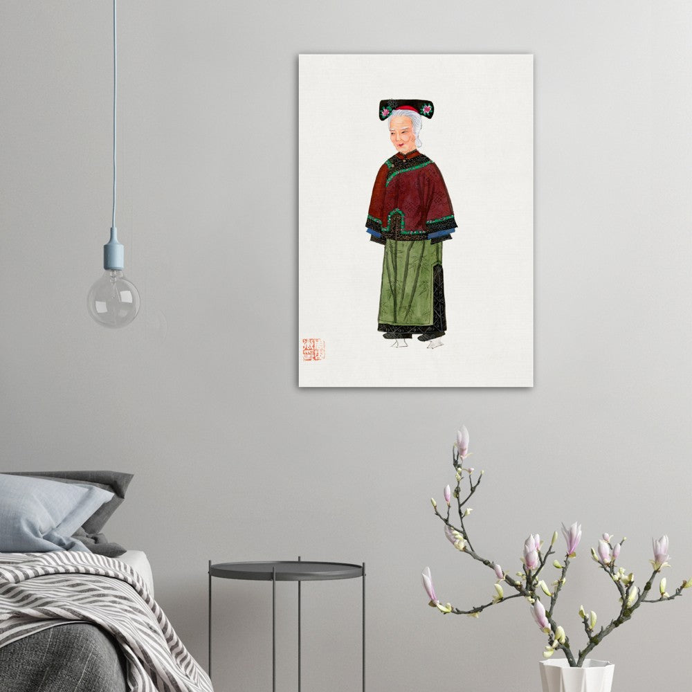Vintage Chinese Lady Costume Illustration