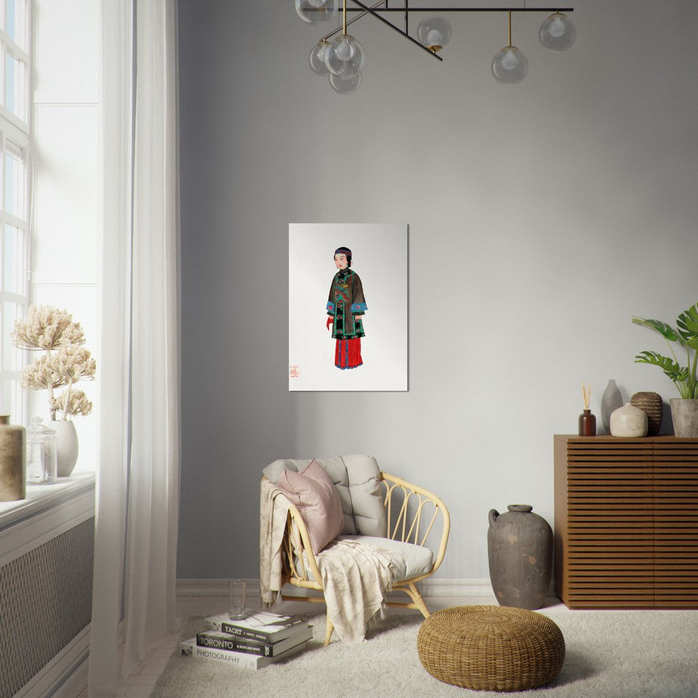 Vintage Chinese Lady In A Robe Illustration