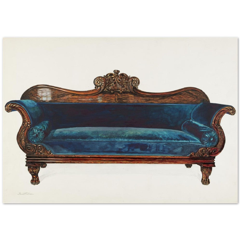 Vintage Illustration Velvet Lounge by Florence Truelson