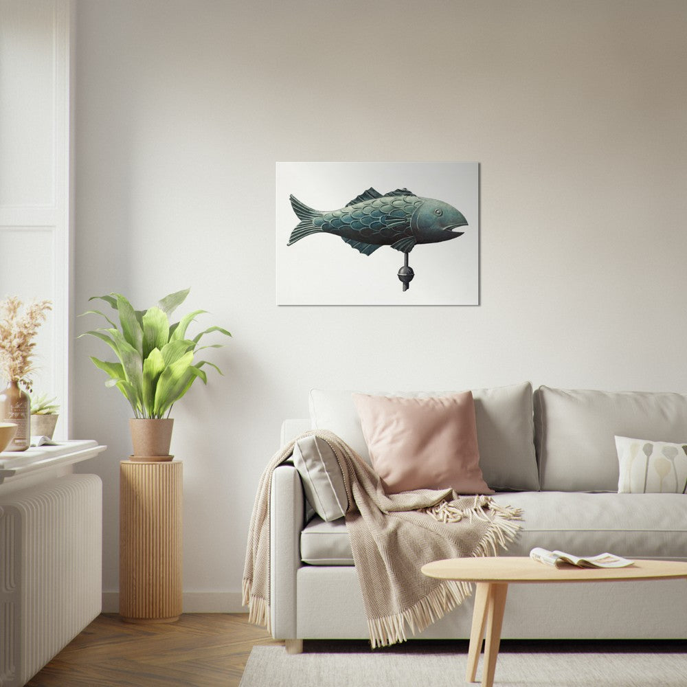 Vintage Illustration Weather Vane Fish