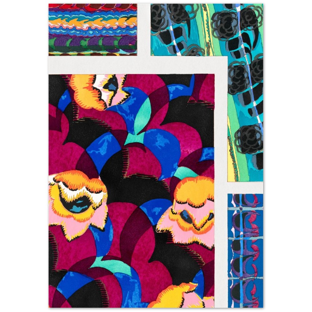 Colorful Vintage Art Deco Pattern, Variation 13 by Édouard Bénédictus