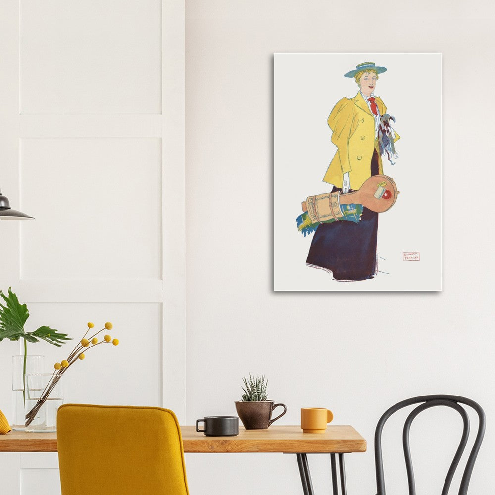 Woman With A Yellow Jacket by Edward Penfield