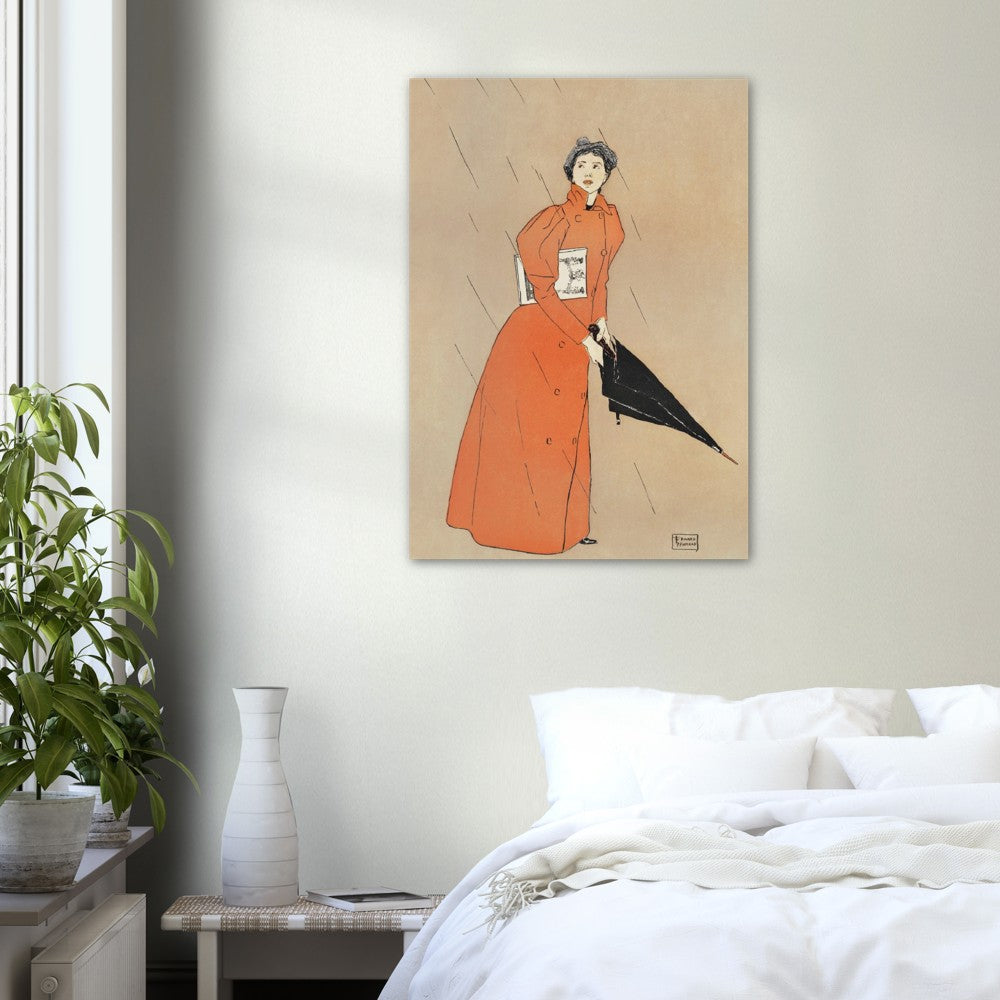 Woman Holding Umbrella by Edward Penfield
