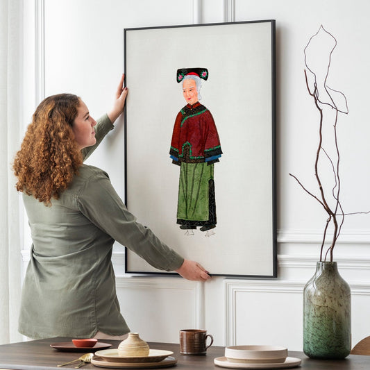 Vintage Chinese Lady Costume Illustration