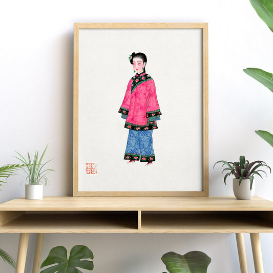 Vintage Chinese Woman Official Costume Illustration