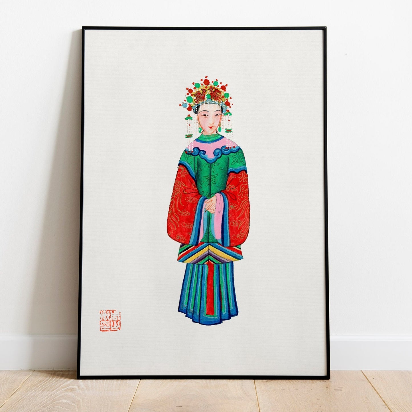Vintage Chinese Princess Imperial Costume Illustration