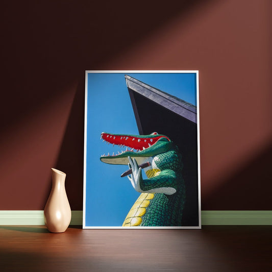 Gatorland Zoo alligator statue, Route 1, St. Augustine, Florida by John Margolies