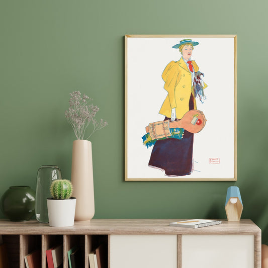 Woman With A Yellow Jacket by Edward Penfield