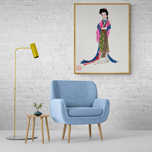 Vintage Chinese Lady Costume Illustration