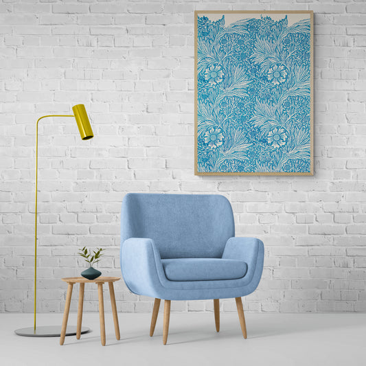 Blue Marigold Illustration by William Morris