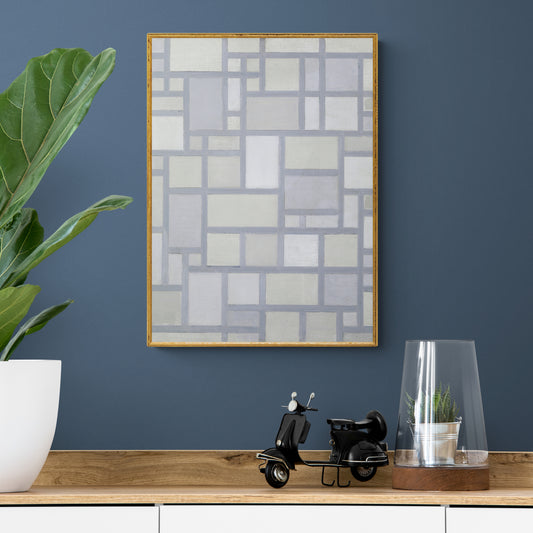 Composition In Bright Colors With Gray Lines by Piet Mondrian