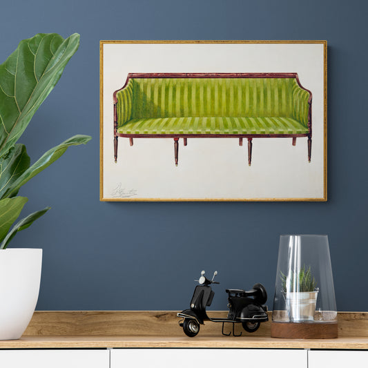 Vintage Illustration Sofa by Ferdinand Cartier