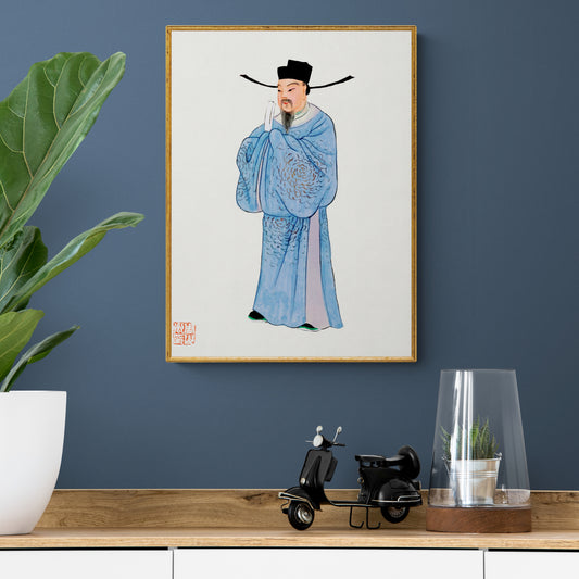 Vintage Chinese Men's Robe Illustration