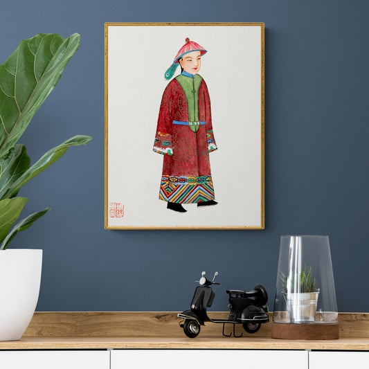 Vintage Chinese Men's Costume Illustration